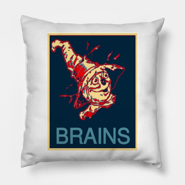 A Vote For Brains Pillow by Yellowonder