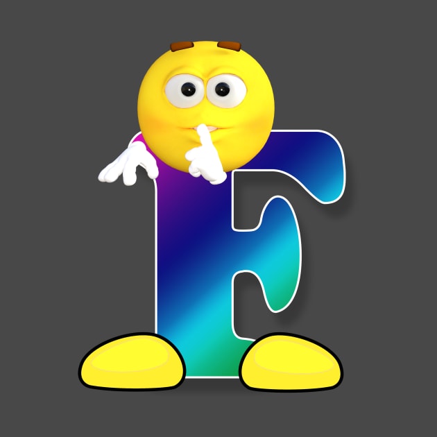 Letter F Alphabet Smiley Monogram Face Emoji Shirt for Men Women Kids by PatrioTEEism