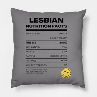 Lesbian Nutrition Facts Pillow