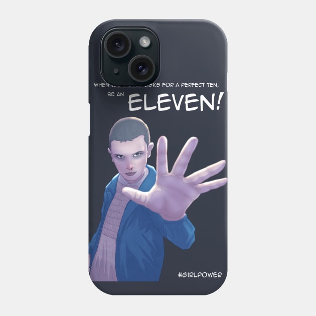 Eleven - white text Phone Case by Juggertha