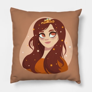 Cute Girl Cartoon Princess Design Pillow