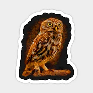 Big-eyed owl, owl symbol of wisdom Magnet