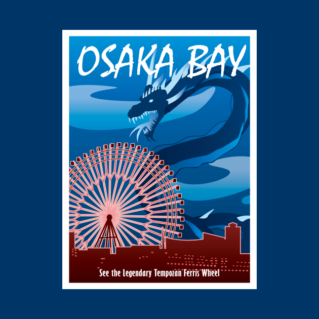 Osaka Bay Travel Poster by KCDragons