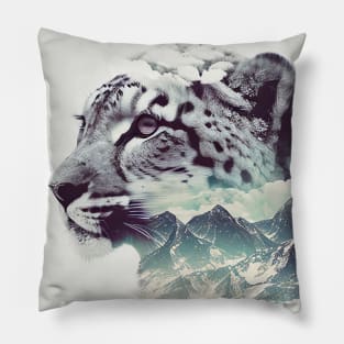 Snow Leopard Nature Outdoor Imagine Wild Free Pillow