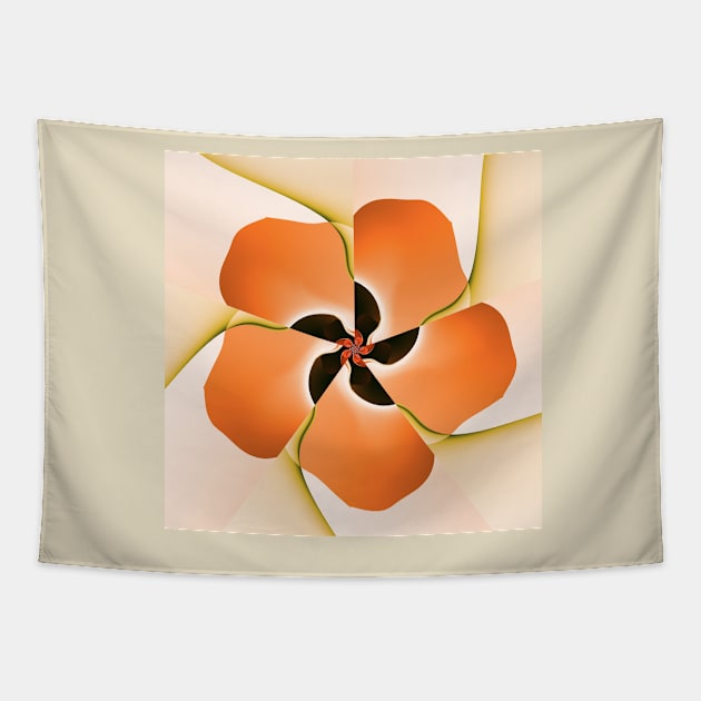 orange poppy pattern Tapestry by pinkal