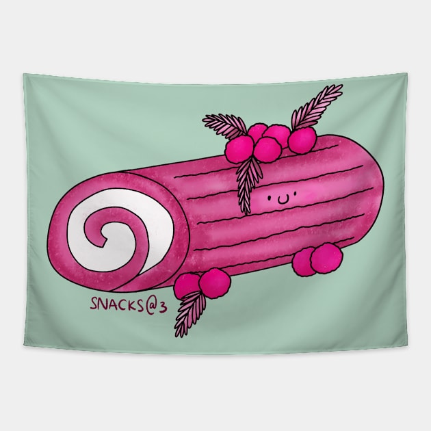 Yule log in PINK Tapestry by Snacks At 3