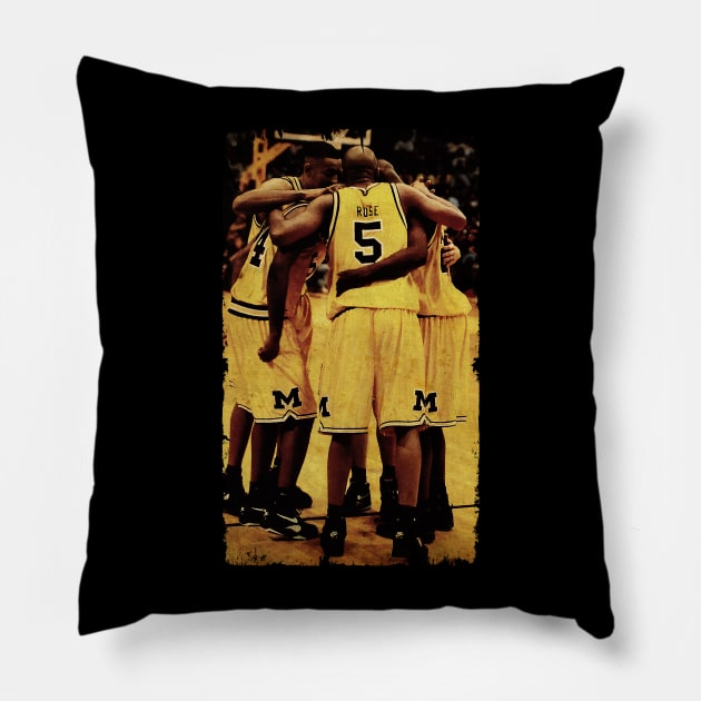 FAB FIVE TEAMS BASKETBALL RETRO Pillow by sodakohan