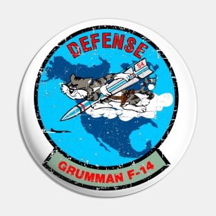 F-14 Tomcat - DEFENSE Grumman F-14 - Grunge Style Pin