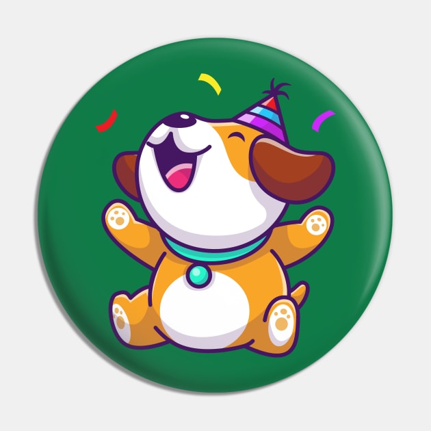 Cute Dog Birthday Party Cartoon Pin by Catalyst Labs