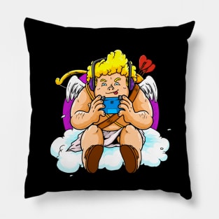 Funny Gamer Cupid Teenage Boys Girls Gaming Valentine Day Pillow
