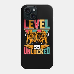 Level 59 Unlocked Awesome Since 1964 Funny Gamer Birthday Phone Case