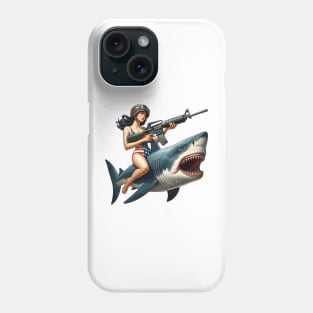 Tactical Girl and Shark Phone Case