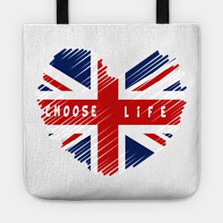 Choose life 80s Cute Heart Style for all.. women mens kids Tote