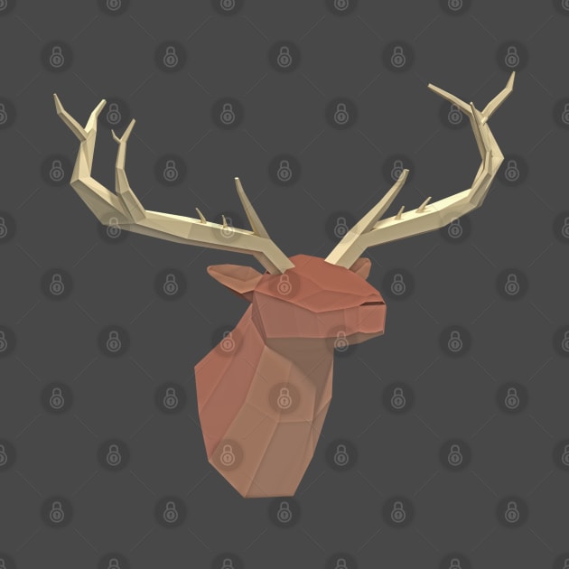 Abstract low poly elk head by Blackvz