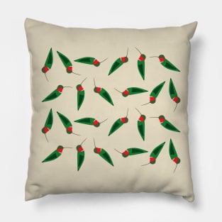 Tumbling Ruby throated hummingbirds Pillow