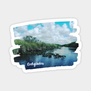 Everglades Boat photo Key West Florida blue sky palmtree landscape USA nature lovers Magnet