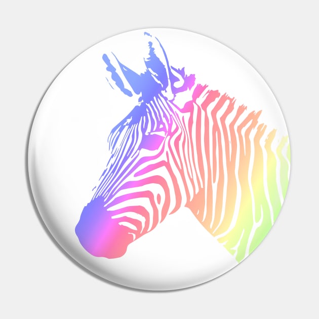 Pastel Zebra Profile Pin by Shyflyer