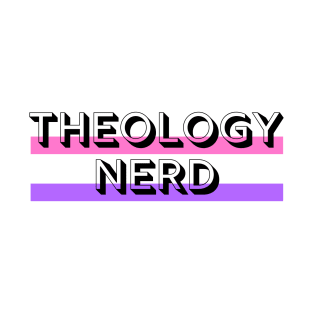 Theology Nerd Pink and Purple line Design T-Shirt