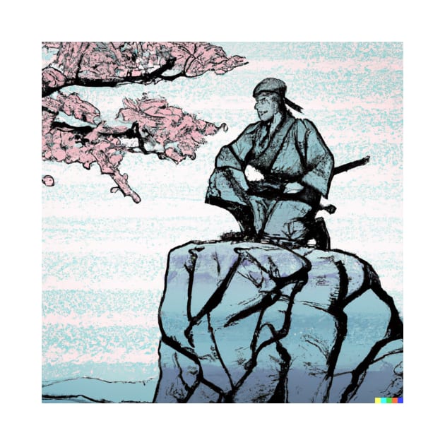 Japanese Samurai Resting Cherry Blossom by kiddo200