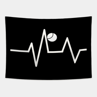 tennis sport lover heart beat shirt Tapestry