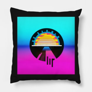 Colorful cyber abstraction circle form Pillow