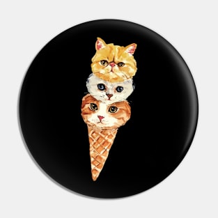 Meow scream ice cream cone kitten pun graphic Pin