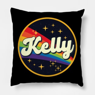 Kelly // Rainbow In Space Vintage Style Pillow