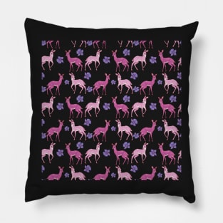 Pink Deer Pattern Pillow