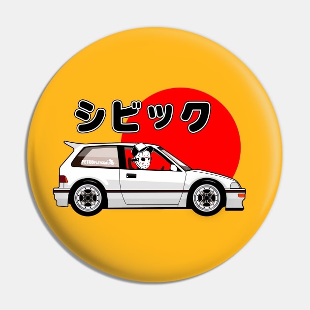 Civic EF Kanjo Mask Pin by petroplayground