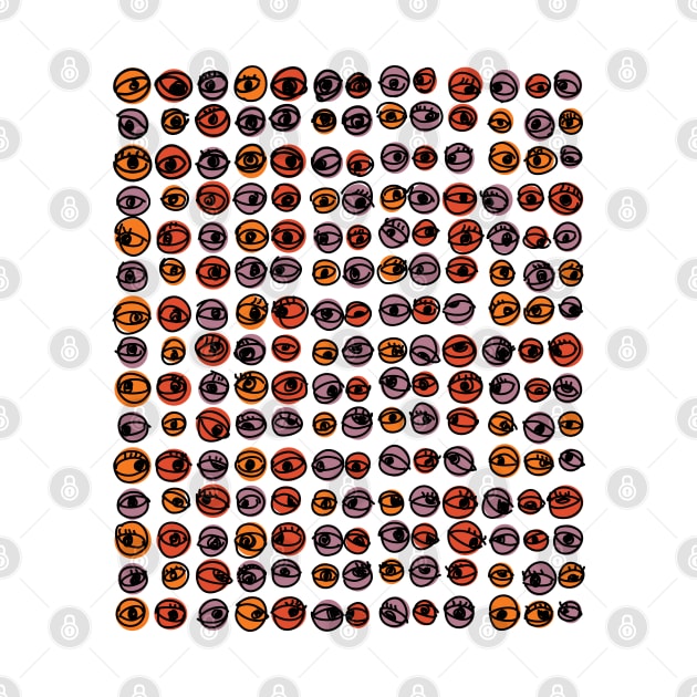 Halloween Colors Eyes Modern Decorative Abstract Mosaic Dots Pattern by SubtleSplit