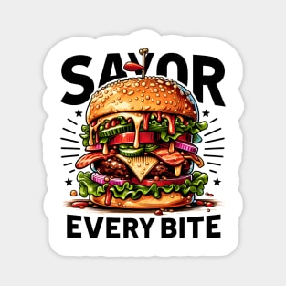 Savor Every Bite - The Ultimate Burger Experience Magnet