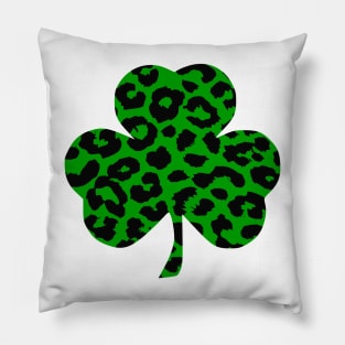 Leopard St.Patrick's Day Shamrock Pillow