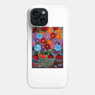 A lovely boutique of flowers in a vintage gold vase Phone Case