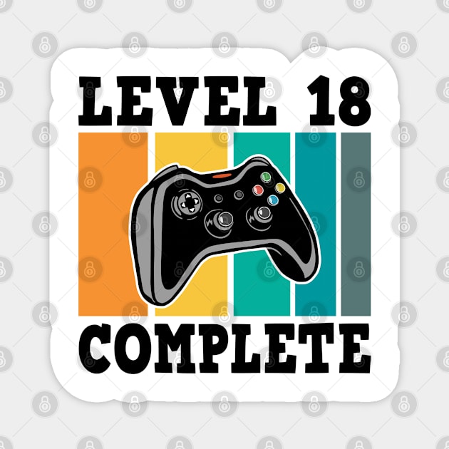 Level 18 Complete 18th Birthday 18 Years Gamer 2002 Magnet by Kuehni