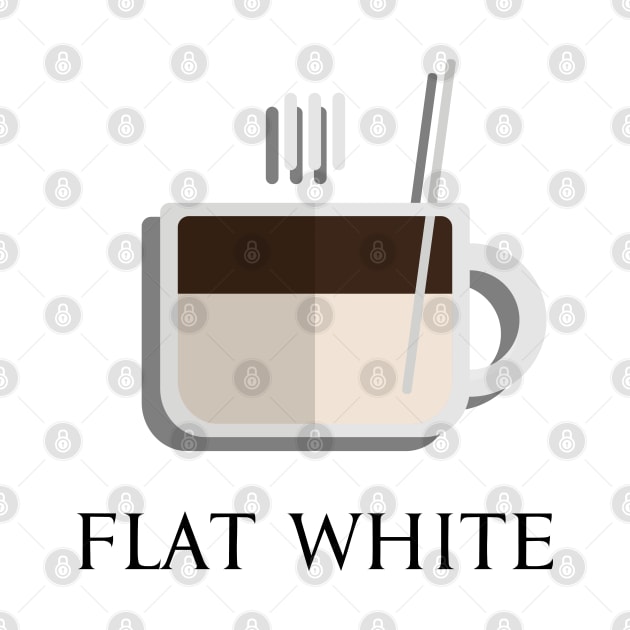 Hot flat white coffee front view in flat design style by FOGSJ