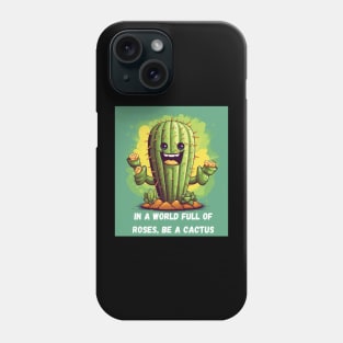 In a World Full of Roses, Be a Cactus Phone Case