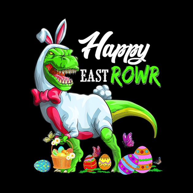 T Rex Dinosaur Easter Bunny Egg Kids by sleepsky