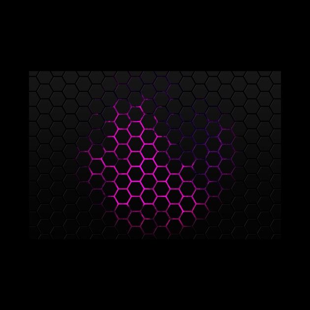 Black hot pink honeycomb geometry pattern by PLdesign