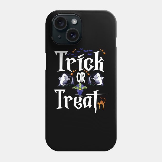 Funny Halloween Trick Or Treat Phone Case by Merch Manias