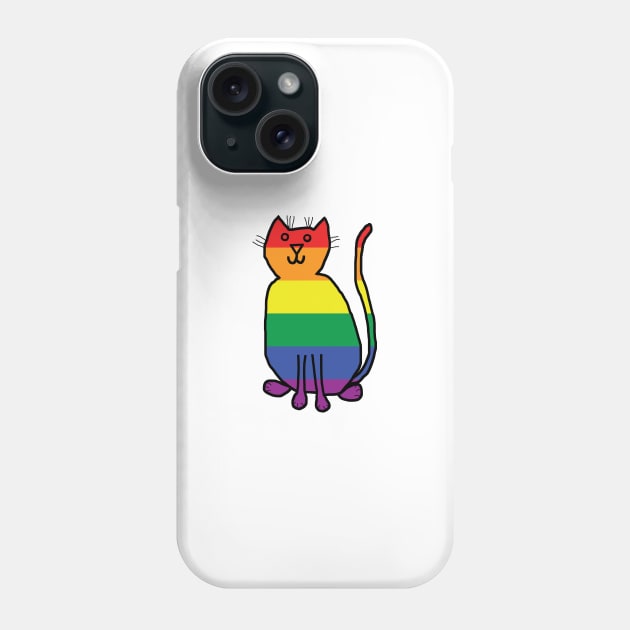 Small Pride Cat Phone Case by ellenhenryart