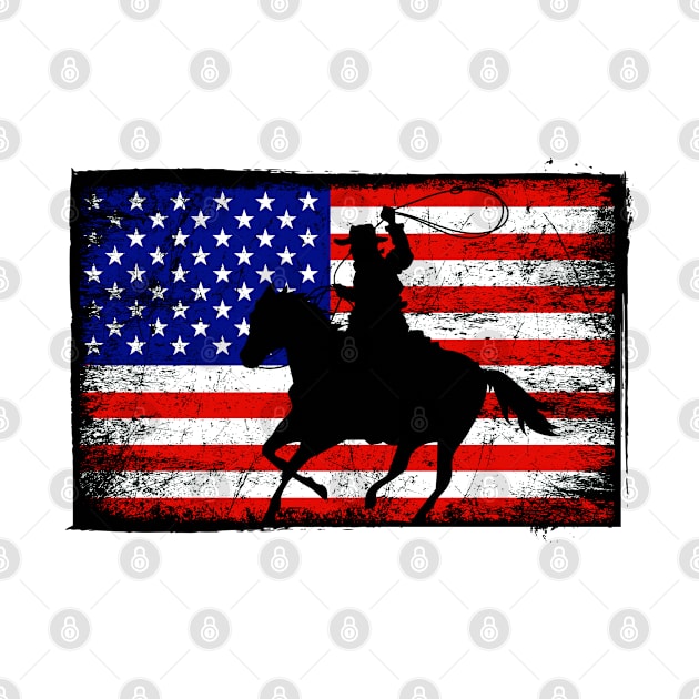 American Flag Cowboy Western by JPDesigns