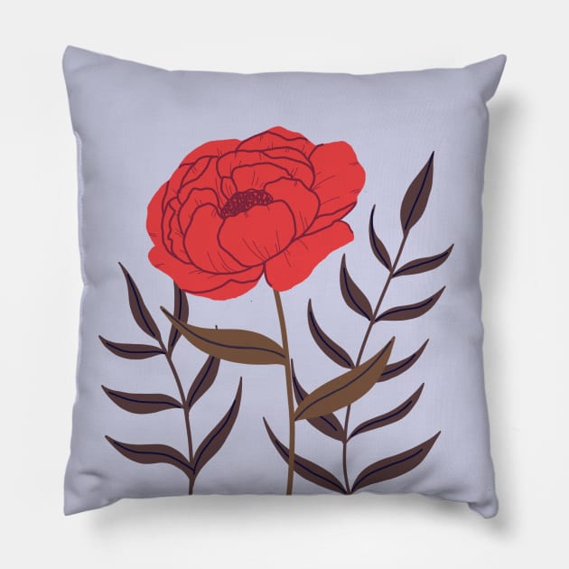 Flower Illustration Pillow by Visiali