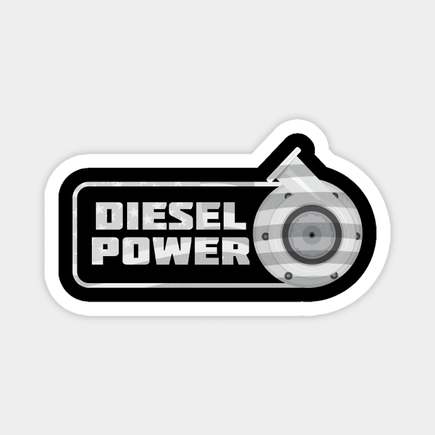 Diesel Power Turbocharger American Flag USA Magnet by almostbrand