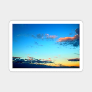 Yellow-blue sky with light clouds Magnet