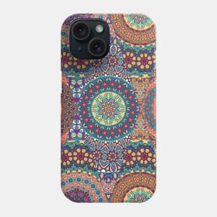 Vintage patchwork with floral mandala elements Phone Case