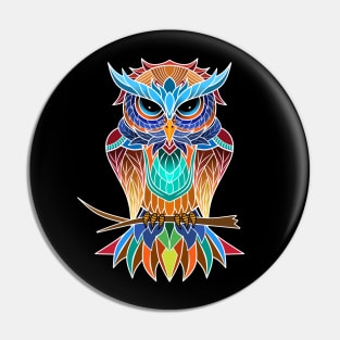 Owl Mandala Art Illustration Pin