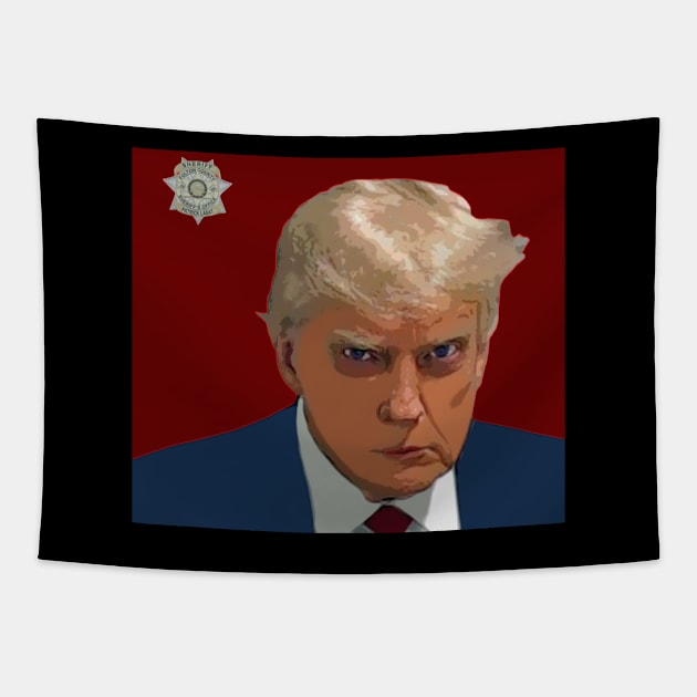 trump mugshot Tapestry by oryan80