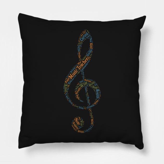 Music Teacher Gifts Key Sol Pentagram Notes design Pillow by theodoros20