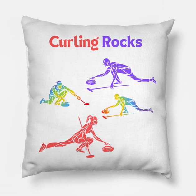 curling rocks Pillow by smkworld