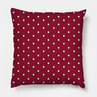 Maroon VSCO Retro Aesthetic Stars pattern Pillow